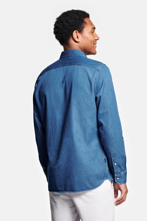 mid blue men's denim shirt | MR MARVIS