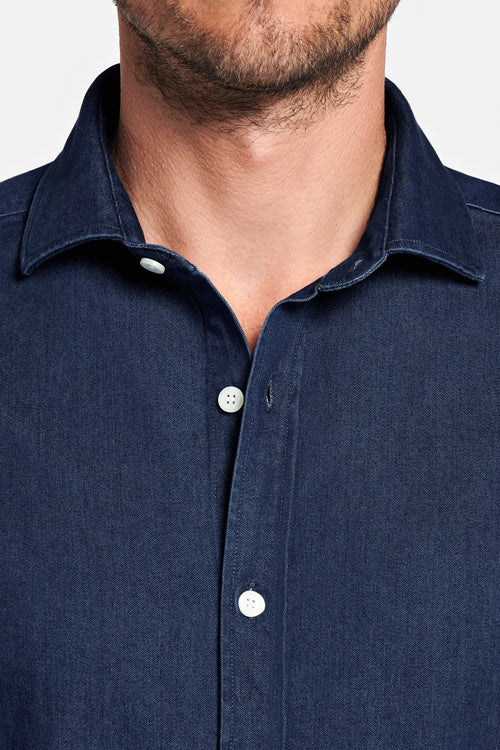 dark blue men's denim shirt | MR MARVIS