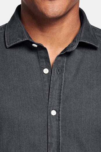 James * The Denim Shirt dark grey men's denim shirt | MR MARVIS