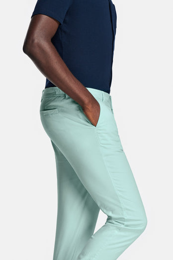 Mints * The Longs mint green stretch cotton men's trousers | MR MARVIS