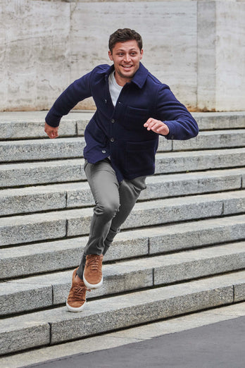 Newmans * The Longs mid grey stretch cotton men's trousers | MR MARVIS